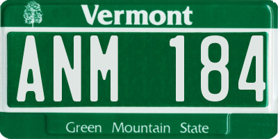 VT license plate ANM184