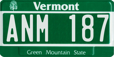 VT license plate ANM187