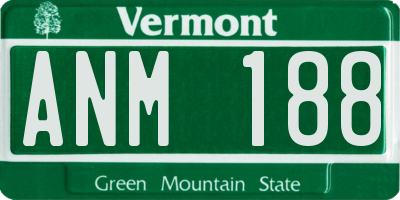 VT license plate ANM188