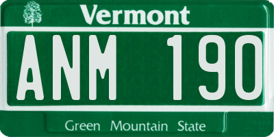 VT license plate ANM190