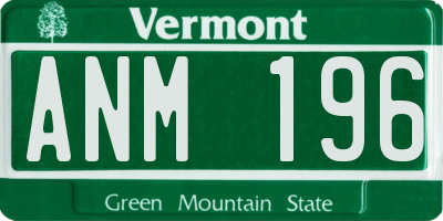 VT license plate ANM196