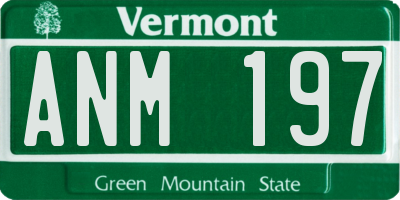 VT license plate ANM197