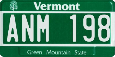 VT license plate ANM198