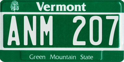 VT license plate ANM207