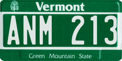 VT license plate ANM213