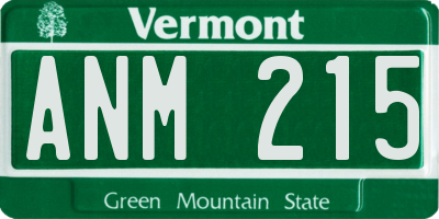 VT license plate ANM215
