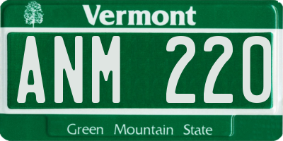 VT license plate ANM220