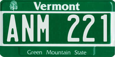 VT license plate ANM221