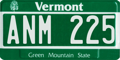 VT license plate ANM225