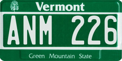 VT license plate ANM226