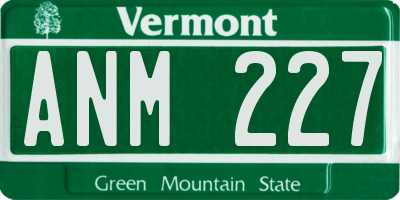 VT license plate ANM227