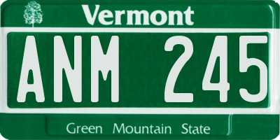 VT license plate ANM245