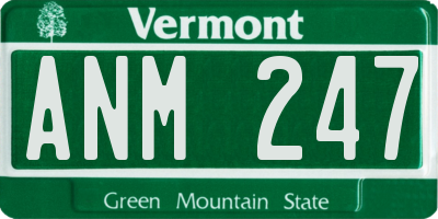 VT license plate ANM247