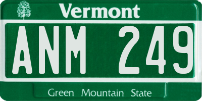VT license plate ANM249