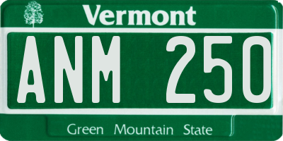 VT license plate ANM250