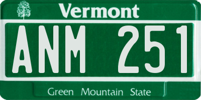 VT license plate ANM251