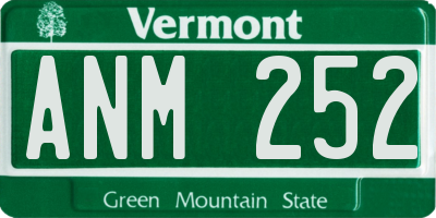 VT license plate ANM252