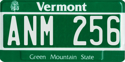 VT license plate ANM256