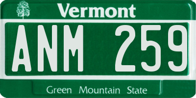 VT license plate ANM259