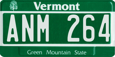 VT license plate ANM264
