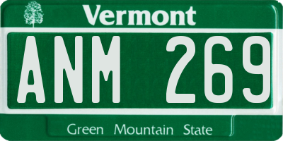 VT license plate ANM269
