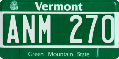 VT license plate ANM270