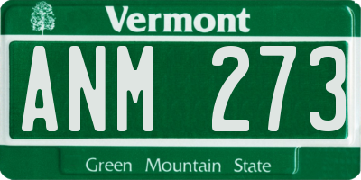 VT license plate ANM273