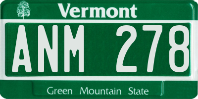 VT license plate ANM278