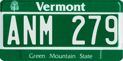VT license plate ANM279