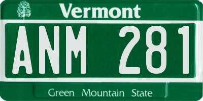 VT license plate ANM281