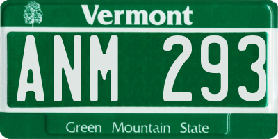 VT license plate ANM293