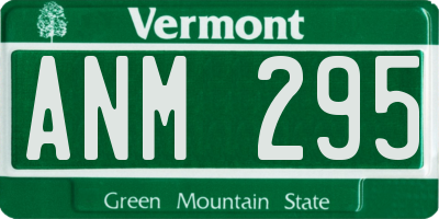 VT license plate ANM295