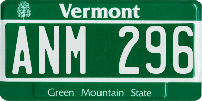 VT license plate ANM296