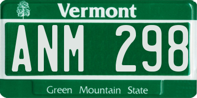VT license plate ANM298