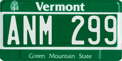 VT license plate ANM299