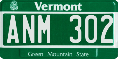 VT license plate ANM302