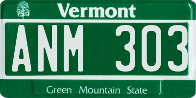 VT license plate ANM303