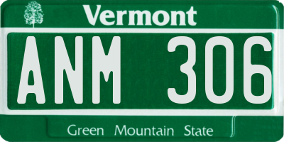 VT license plate ANM306