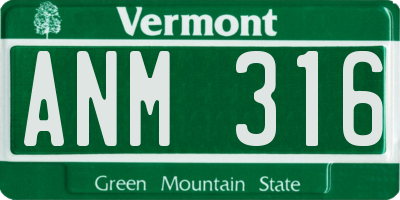 VT license plate ANM316