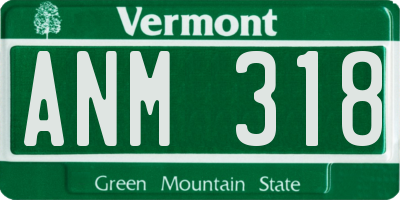 VT license plate ANM318