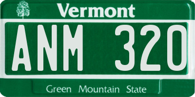 VT license plate ANM320
