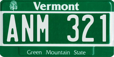 VT license plate ANM321