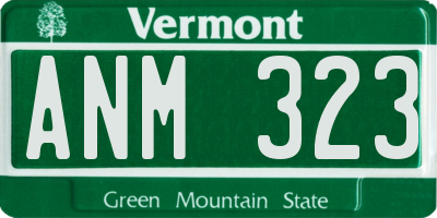 VT license plate ANM323