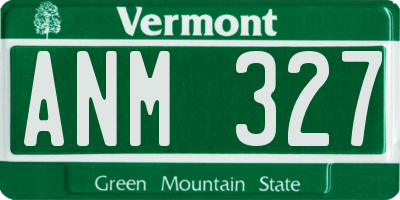 VT license plate ANM327