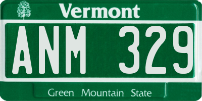 VT license plate ANM329