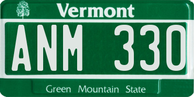 VT license plate ANM330