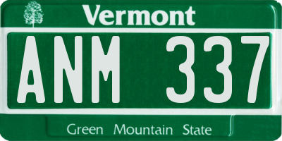 VT license plate ANM337