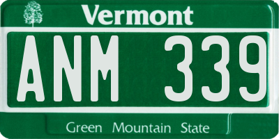 VT license plate ANM339