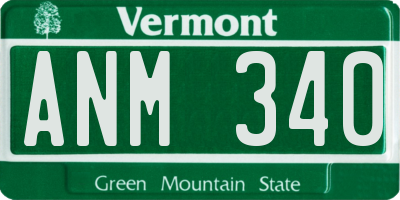 VT license plate ANM340
