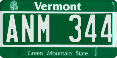 VT license plate ANM344